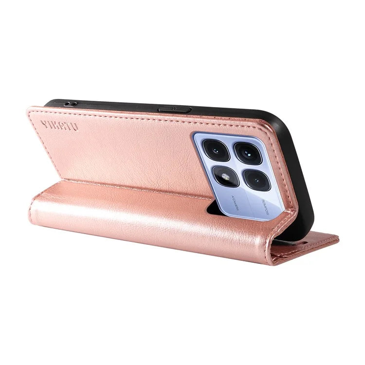 YIKATU YK-006 For Xiaomi Redmi K70 Ultra Case Wallet Litchi Grain Leather Phone Cover Magnetic Auto-Absorbed