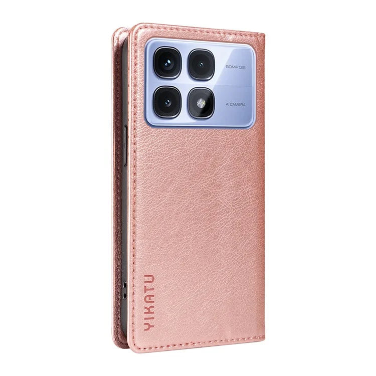 YIKATU YK-006 For Xiaomi Redmi K70 Ultra Case Wallet Litchi Grain Leather Phone Cover Magnetic Auto-Absorbed