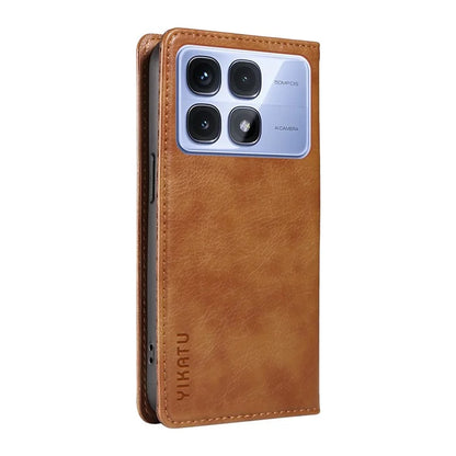 YIKATU YK-006 For Xiaomi Redmi K70 Ultra Case Wallet Litchi Grain Leather Phone Cover Magnetic Auto-Absorbed