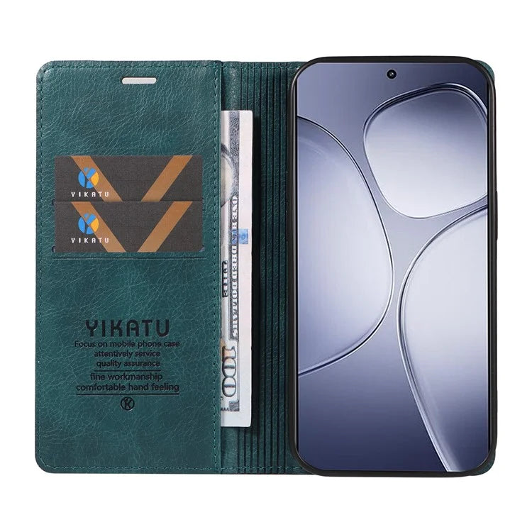 YIKATU YK-006 For Xiaomi Redmi K70 Ultra Case Wallet Litchi Grain Leather Phone Cover Magnetic Auto-Absorbed