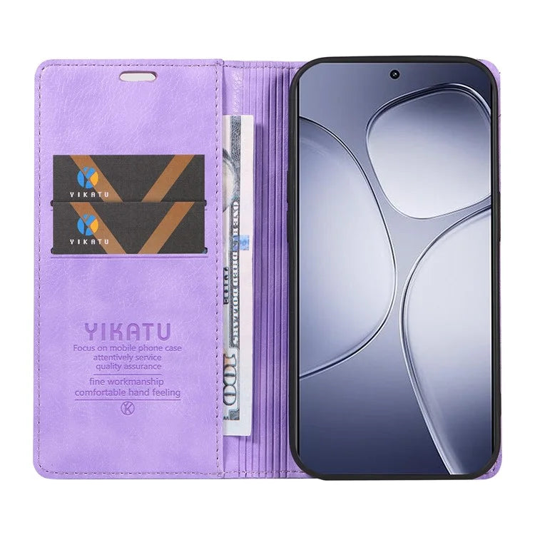 YIKATU YK-006 For Xiaomi Redmi K70 Ultra Case Wallet Litchi Grain Leather Phone Cover Magnetic Auto-Absorbed
