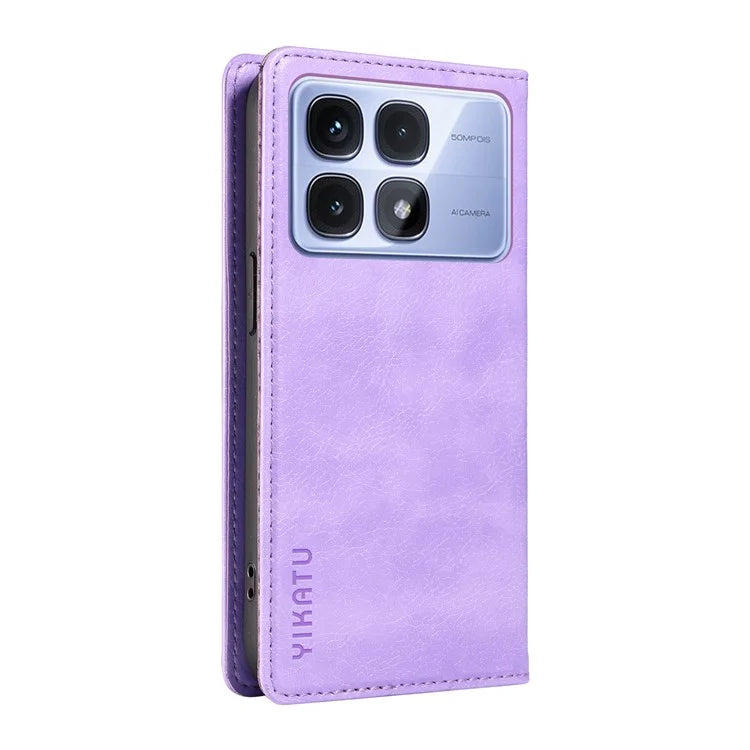 YIKATU YK-006 For Xiaomi Redmi K70 Ultra Case Wallet Litchi Grain Leather Phone Cover Magnetic Auto-Absorbed