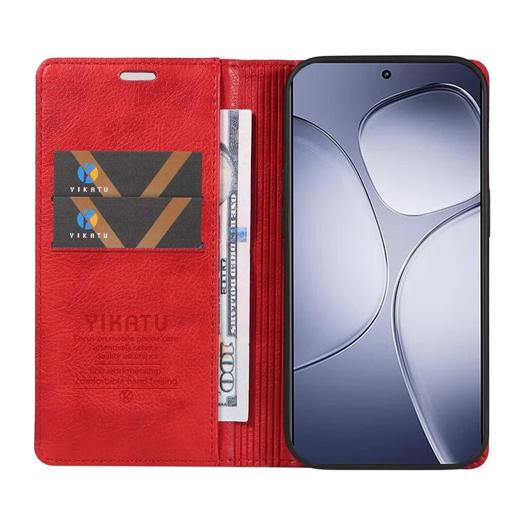 YIKATU YK-006 For Xiaomi Redmi K70 Ultra Case Wallet Litchi Grain Leather Phone Cover Magnetic Auto-Absorbed