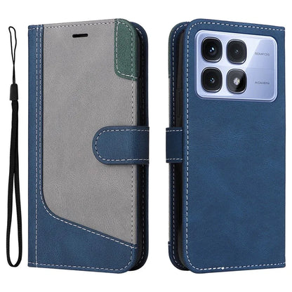 For Xiaomi Redmi K70 Ultra Case Flip Wallet Leather Phone Cover 3 Color Splicing