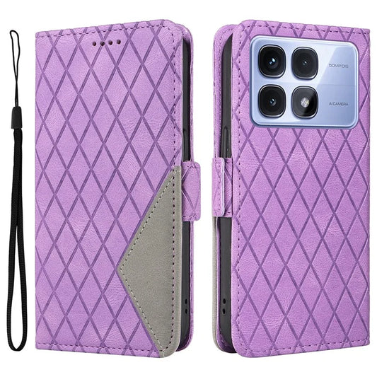 For Xiaomi Redmi K70 Ultra Case Rhombus PU Leather Flip Wallet Phone Cover