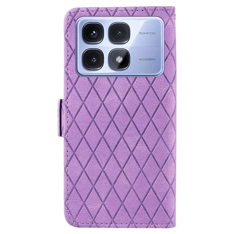 For Xiaomi Redmi K70 Ultra Case Rhombus PU Leather Flip Wallet Phone Cover