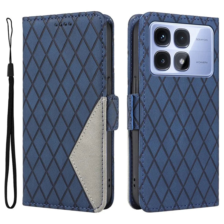 For Xiaomi Redmi K70 Ultra Case Rhombus PU Leather Flip Wallet Phone Cover