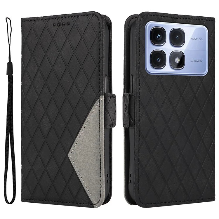 For Xiaomi Redmi K70 Ultra Case Rhombus PU Leather Flip Wallet Phone Cover