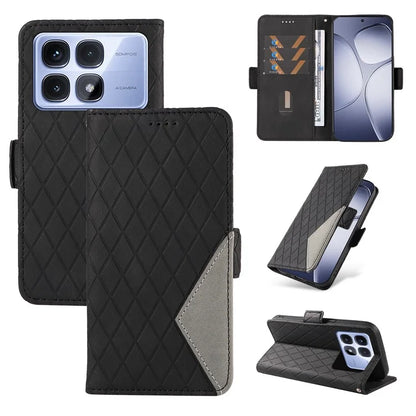 For Xiaomi Redmi K70 Ultra Case Rhombus PU Leather Flip Wallet Phone Cover