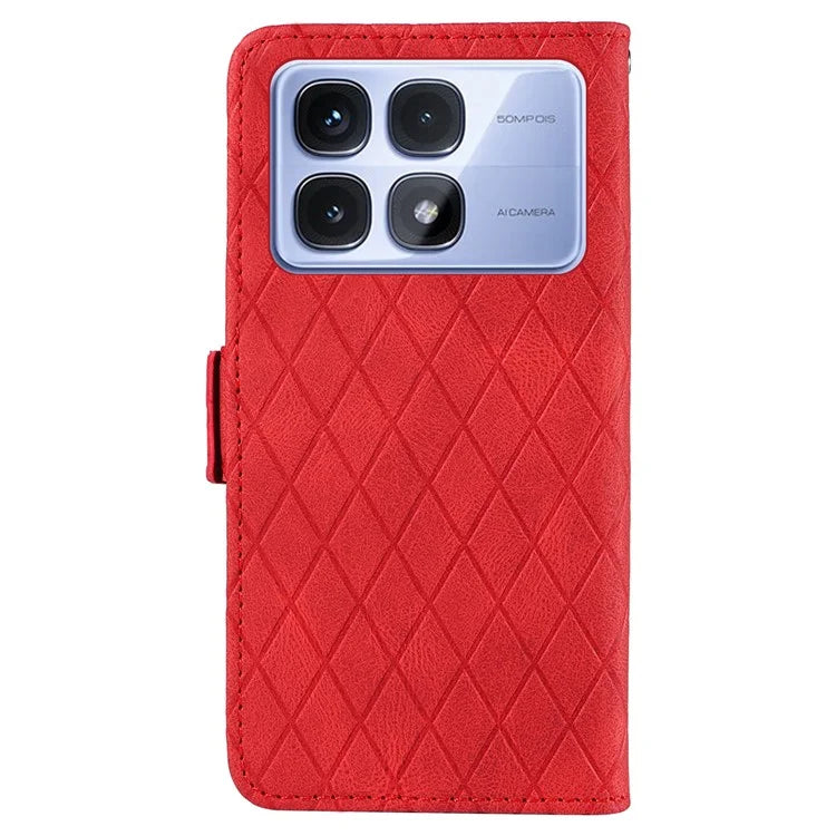 For Xiaomi Redmi K70 Ultra Case Rhombus PU Leather Flip Wallet Phone Cover