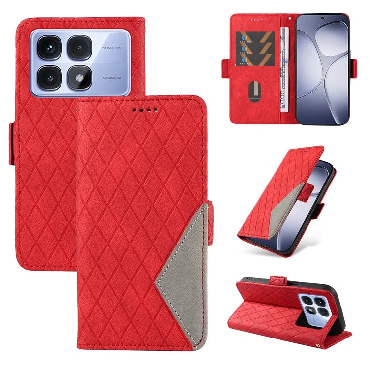 For Xiaomi Redmi K70 Ultra Case Rhombus PU Leather Flip Wallet Phone Cover