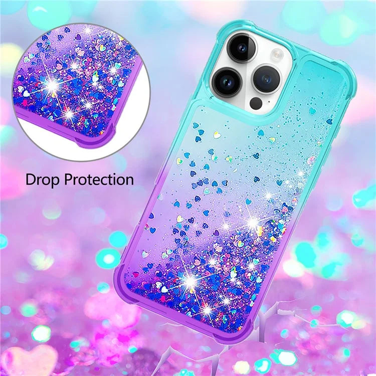 YB Quicksand Series-3 for iPhone 16 Pro Max Case Gradient Quicksand TPU Phone Cover