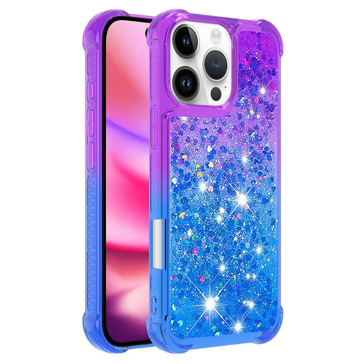 YB Quicksand Series-3 for iPhone 16 Pro Max Case Gradient Quicksand TPU Phone Cover