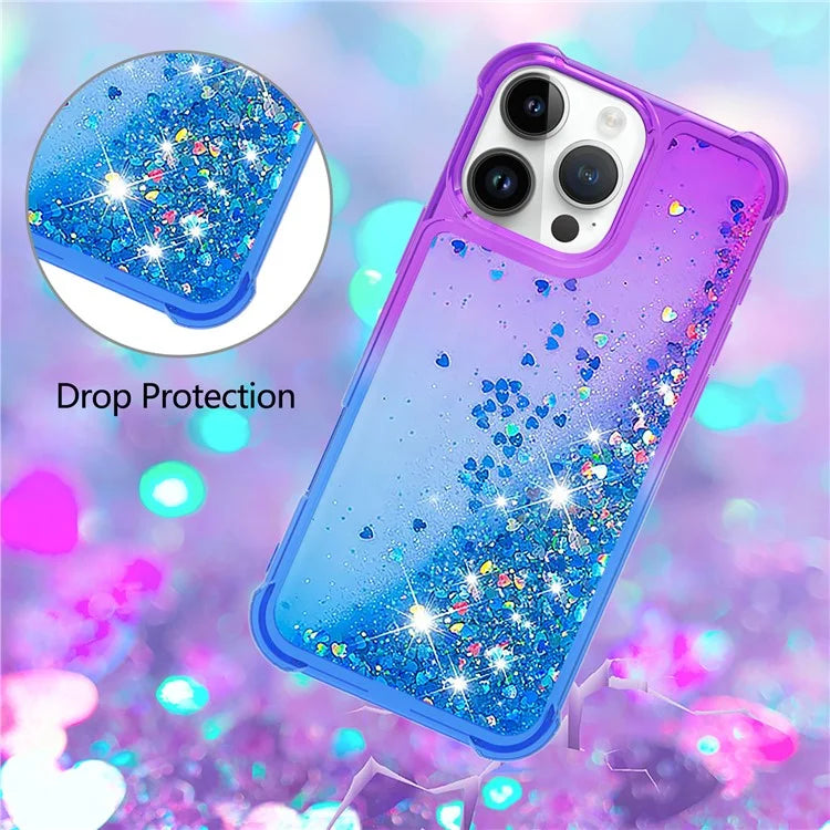 YB Quicksand Series-3 for iPhone 16 Pro Max Case Gradient Quicksand TPU Phone Cover