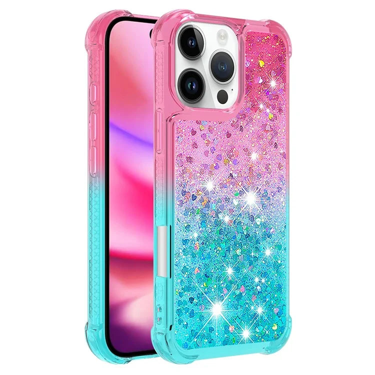 YB Quicksand Series-3 for iPhone 16 Pro Max Case Gradient Quicksand TPU Phone Cover