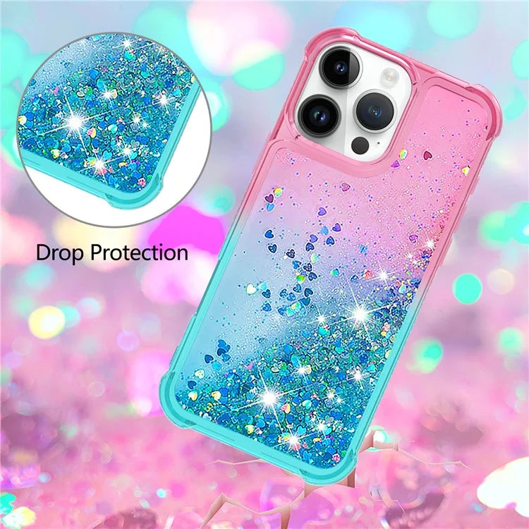 YB Quicksand Series-3 for iPhone 16 Pro Max Case Gradient Quicksand TPU Phone Cover