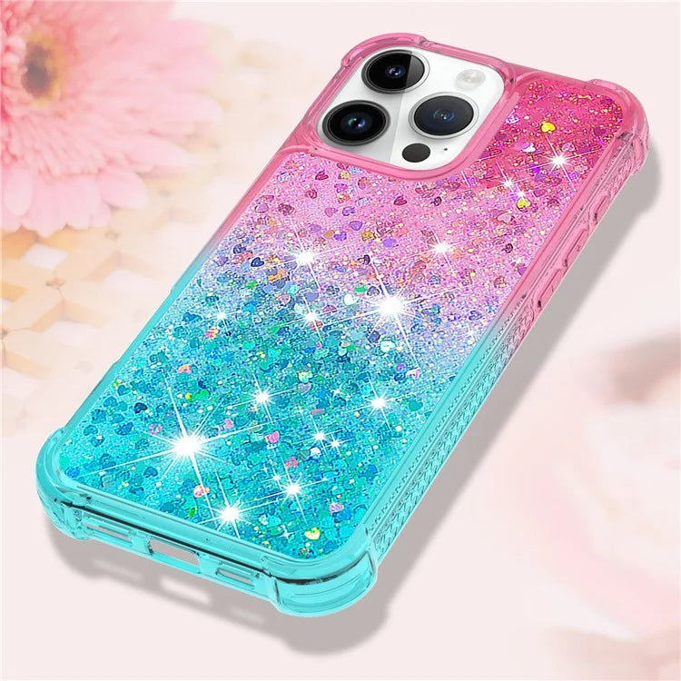 YB Quicksand Series-3 for iPhone 16 Pro Max Case Gradient Quicksand TPU Phone Cover