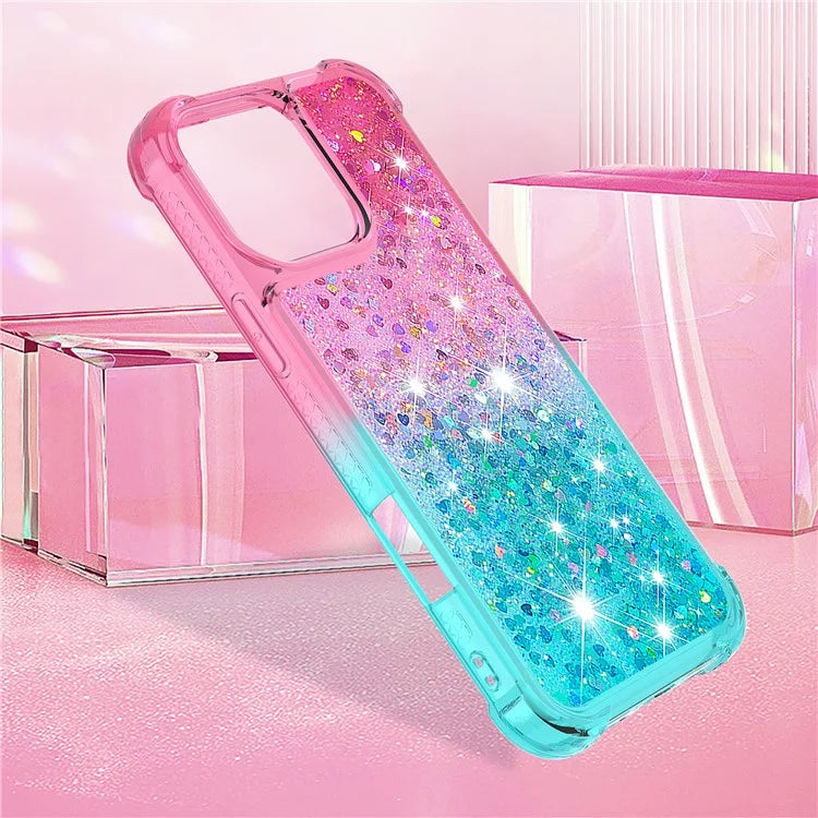 YB Quicksand Series-3 for iPhone 16 Pro Max Case Gradient Quicksand TPU Phone Cover