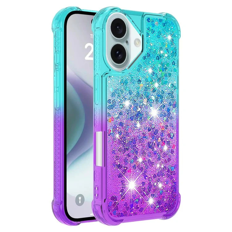 YB Quicksand Series-3 for iPhone 16 Case Gradient Quicksand TPU Phone Cover