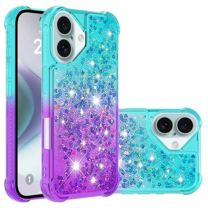 YB Quicksand Series-3 for iPhone 16 Case Gradient Quicksand TPU Phone Cover