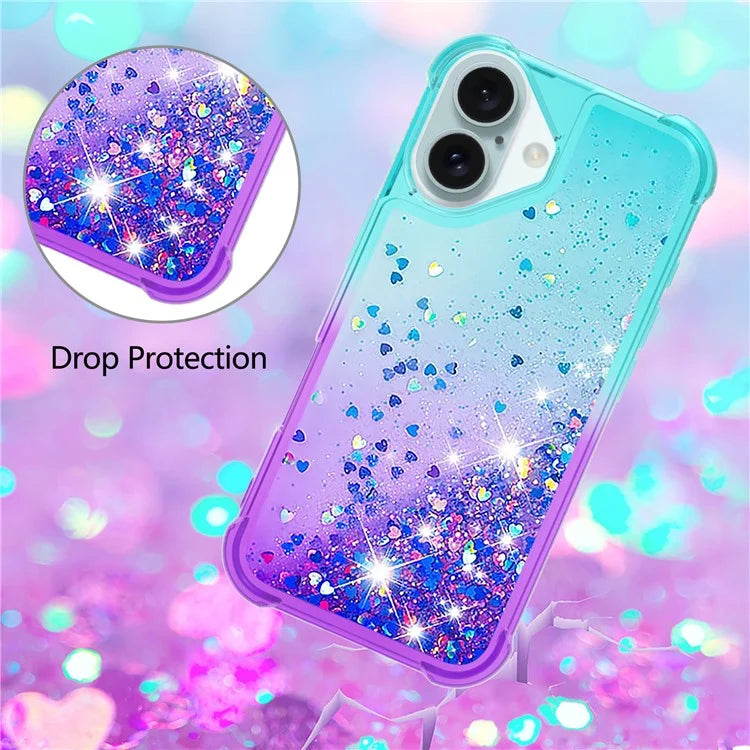 YB Quicksand Series-3 for iPhone 16 Case Gradient Quicksand TPU Phone Cover