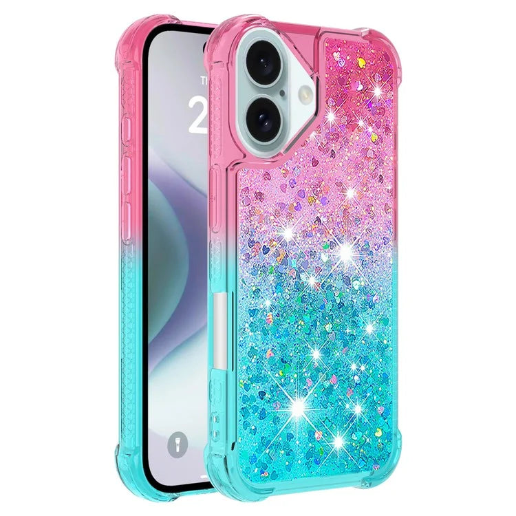 YB Quicksand Series-3 for iPhone 16 Case Gradient Quicksand TPU Phone Cover