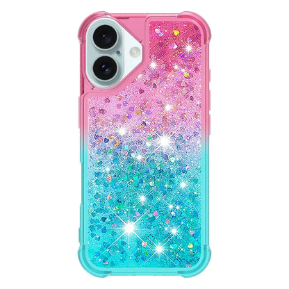 YB Quicksand Series-3 for iPhone 16 Case Gradient Quicksand TPU Phone Cover