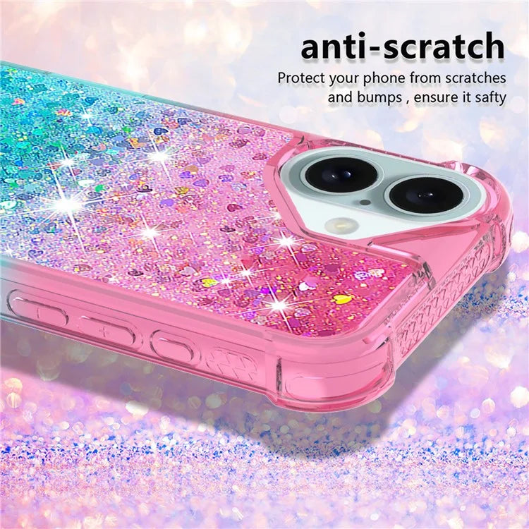 YB Quicksand Series-3 for iPhone 16 Case Gradient Quicksand TPU Phone Cover