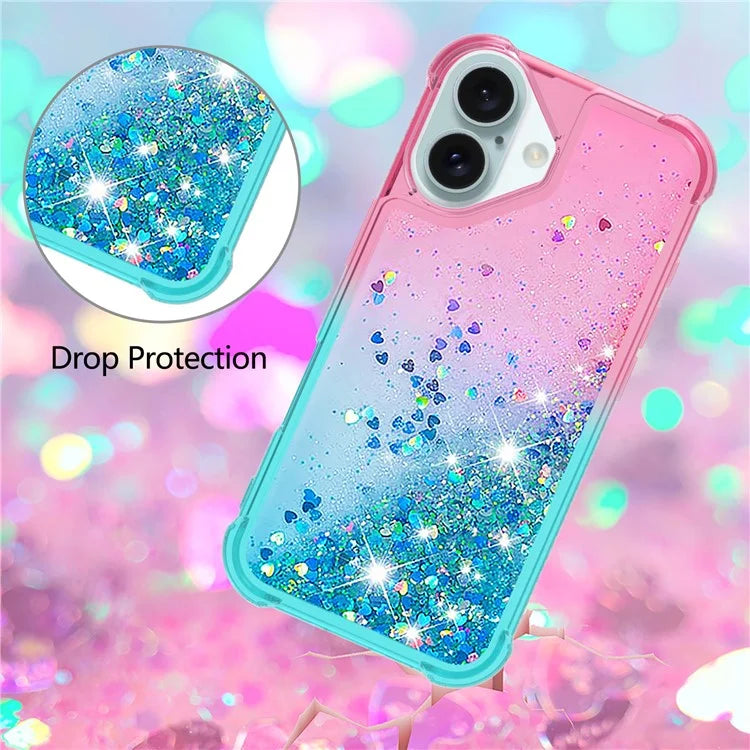YB Quicksand Series-3 for iPhone 16 Case Gradient Quicksand TPU Phone Cover