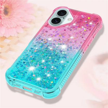 YB Quicksand Series-3 for iPhone 16 Case Gradient Quicksand TPU Phone Cover