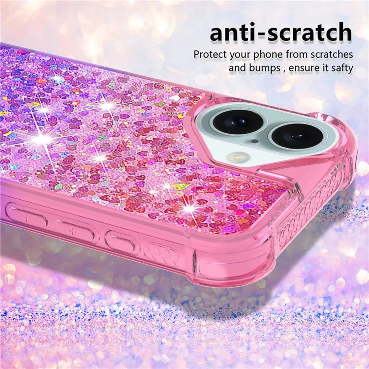 YB Quicksand Series-3 for iPhone 16 Case Gradient Quicksand TPU Phone Cover