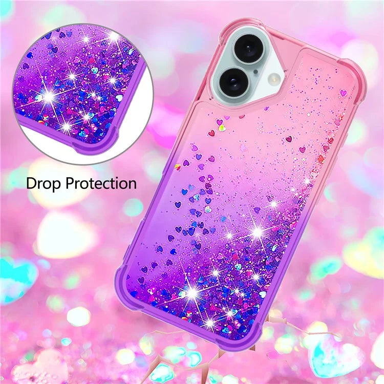 YB Quicksand Series-3 for iPhone 16 Case Gradient Quicksand TPU Phone Cover