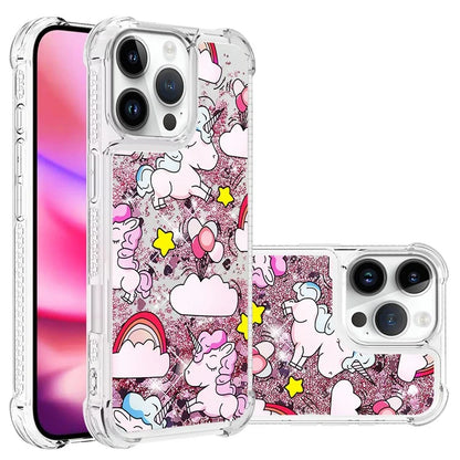 YB Quicksand Series-2 For iPhone 16 Pro Max Case Liquid Quicksand Pattern TPU Phone Cover