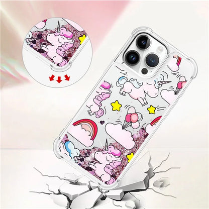 YB Quicksand Series-2 For iPhone 16 Pro Max Case Liquid Quicksand Pattern TPU Phone Cover