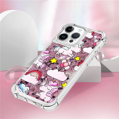 YB Quicksand Series-2 For iPhone 16 Pro Max Case Liquid Quicksand Pattern TPU Phone Cover