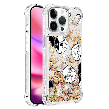 YB Quicksand Series-2 For iPhone 16 Pro Max Case Liquid Quicksand Pattern TPU Phone Cover
