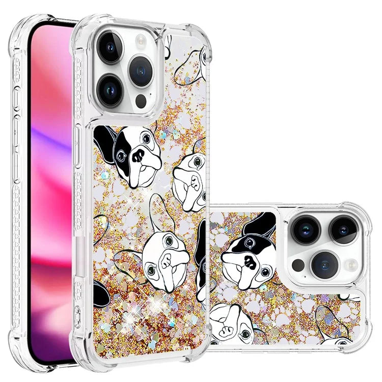 YB Quicksand Series-2 For iPhone 16 Pro Max Case Liquid Quicksand Pattern TPU Phone Cover