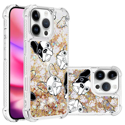 YB Quicksand Series-2 For iPhone 16 Pro Max Case Liquid Quicksand Pattern TPU Phone Cover