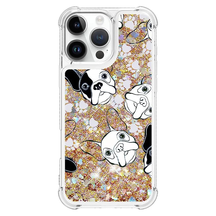 YB Quicksand Series-2 For iPhone 16 Pro Max Case Liquid Quicksand Pattern TPU Phone Cover
