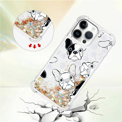 YB Quicksand Series-2 For iPhone 16 Pro Max Case Liquid Quicksand Pattern TPU Phone Cover