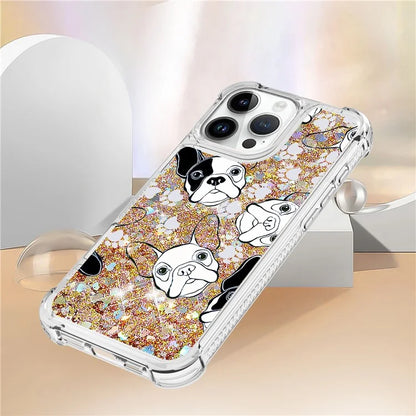 YB Quicksand Series-2 For iPhone 16 Pro Max Case Liquid Quicksand Pattern TPU Phone Cover
