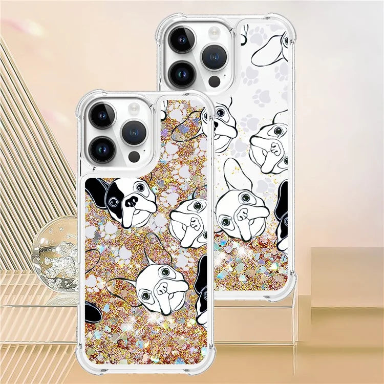 YB Quicksand Series-2 For iPhone 16 Pro Max Case Liquid Quicksand Pattern TPU Phone Cover