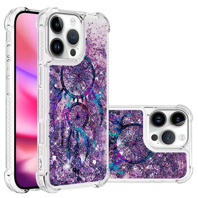 YB Quicksand Series-2 For iPhone 16 Pro Max Case Liquid Quicksand Pattern TPU Phone Cover