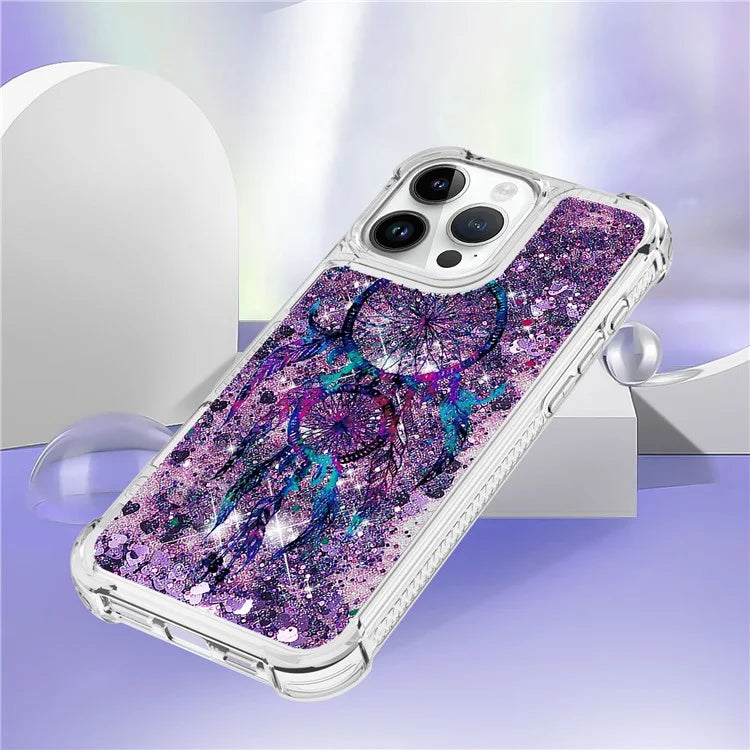 YB Quicksand Series-2 For iPhone 16 Pro Max Case Liquid Quicksand Pattern TPU Phone Cover