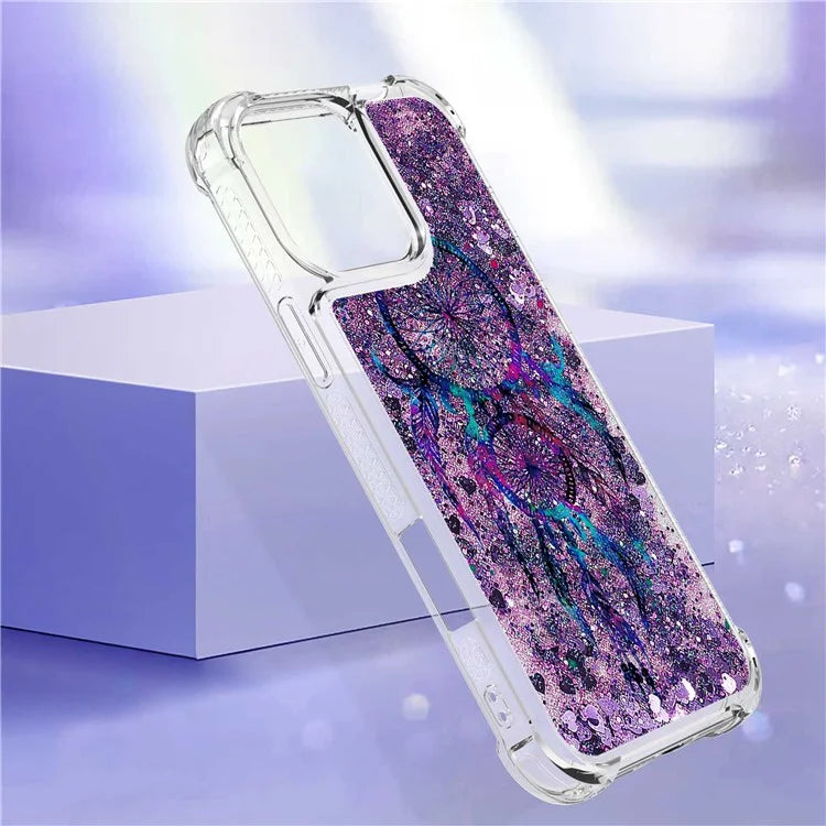 YB Quicksand Series-2 For iPhone 16 Pro Max Case Liquid Quicksand Pattern TPU Phone Cover