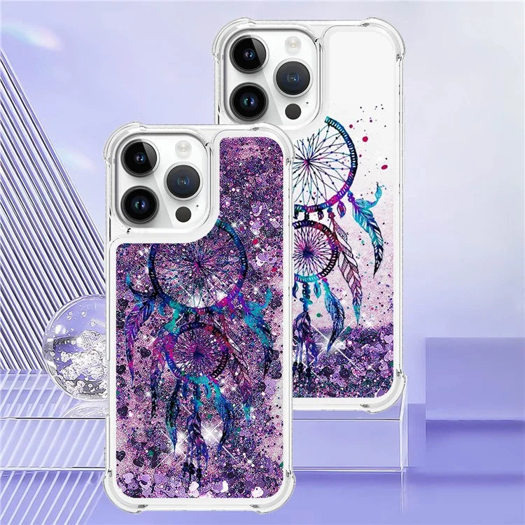 YB Quicksand Series-2 For iPhone 16 Pro Max Case Liquid Quicksand Pattern TPU Phone Cover