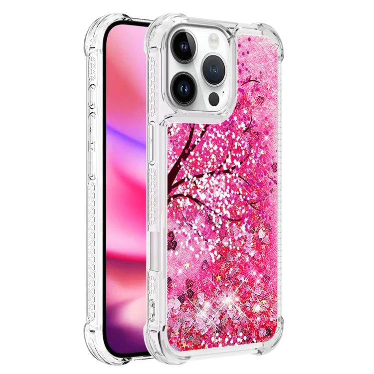 YB Quicksand Series-2 For iPhone 16 Pro Max Case Liquid Quicksand Pattern TPU Phone Cover