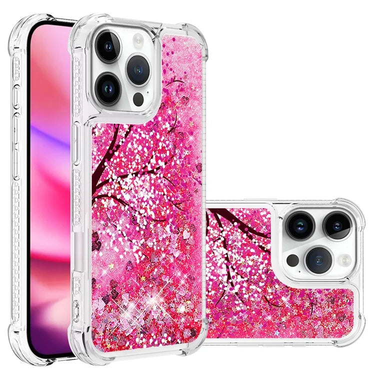 YB Quicksand Series-2 For iPhone 16 Pro Max Case Liquid Quicksand Pattern TPU Phone Cover