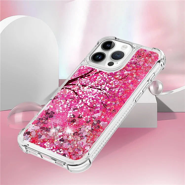 YB Quicksand Series-2 For iPhone 16 Pro Max Case Liquid Quicksand Pattern TPU Phone Cover