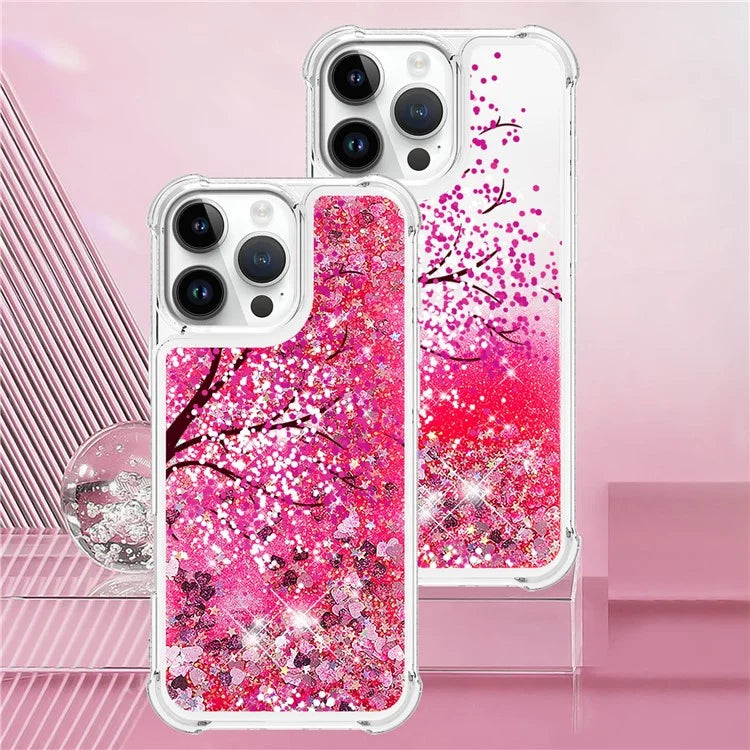 YB Quicksand Series-2 For iPhone 16 Pro Max Case Liquid Quicksand Pattern TPU Phone Cover